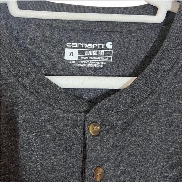 Carhartt Men's Dark Grey Henley Shirt - Picture 3 of 4